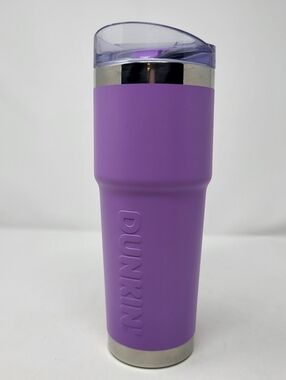 Dunkin Donuts 32 Oz Insulated Tumbler Purple 2024 Slider Beverage Cup Travel Mug